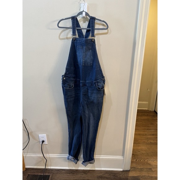 Seraphine‎ Maternity Denim Overalls Womens Size 10 Straight - Picture 2 of 12